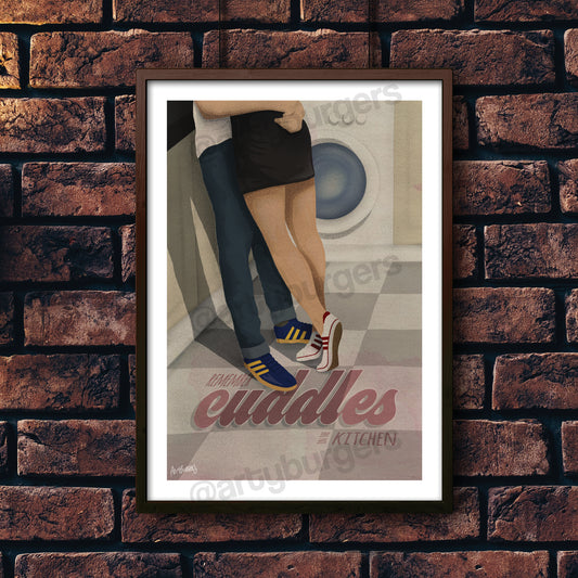 Cuddles in the Kitchen inspired illustrated art print