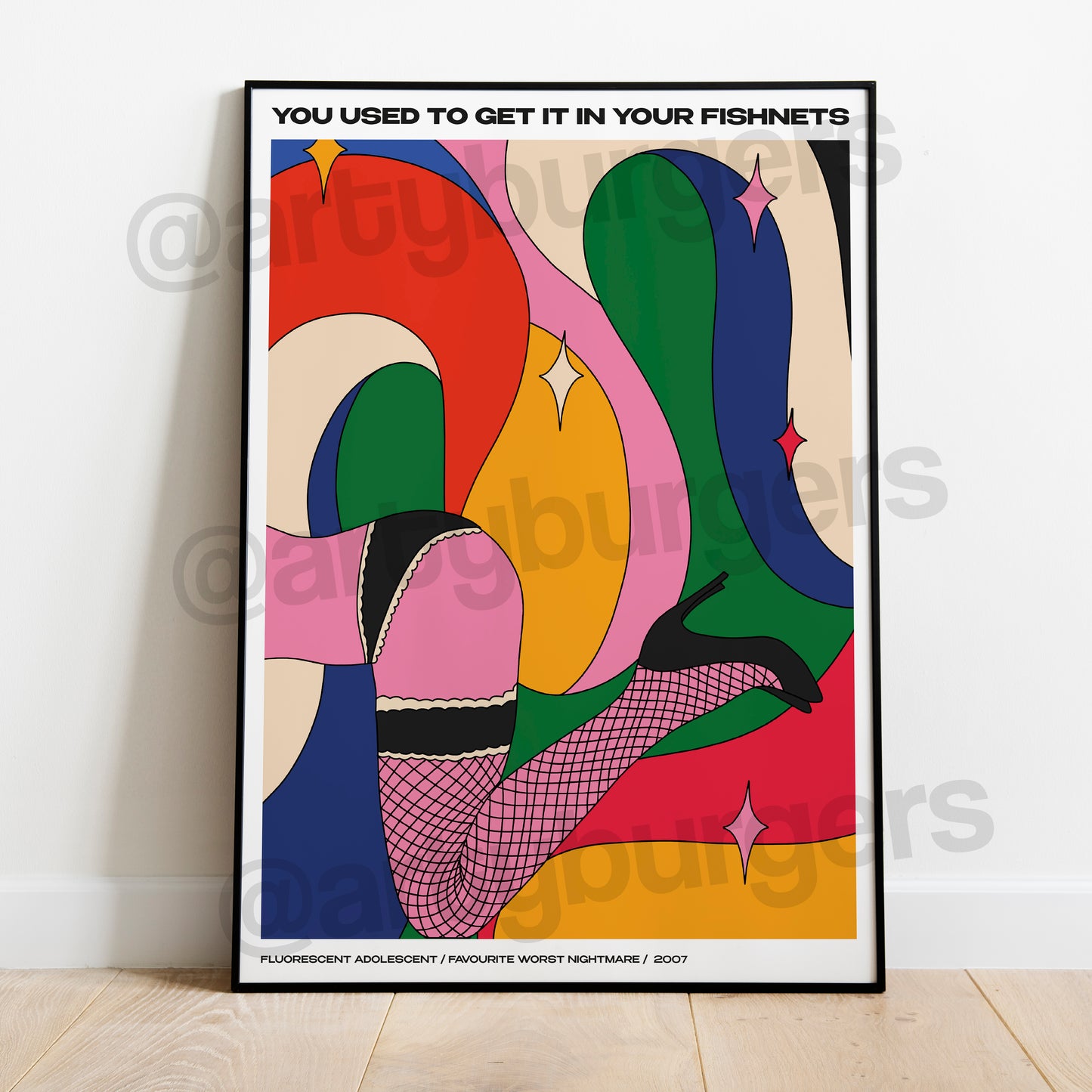 Used to Get it in Your Fishnets illustrated music art print