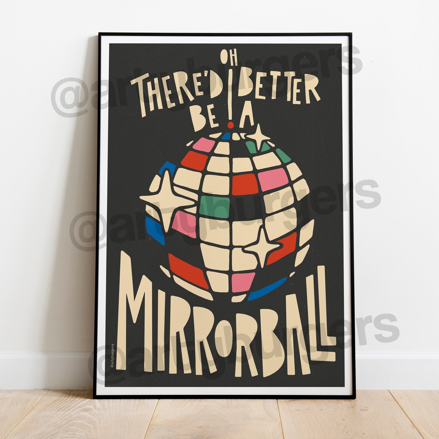 There'd Better be a Mirrorball illustrated music art print