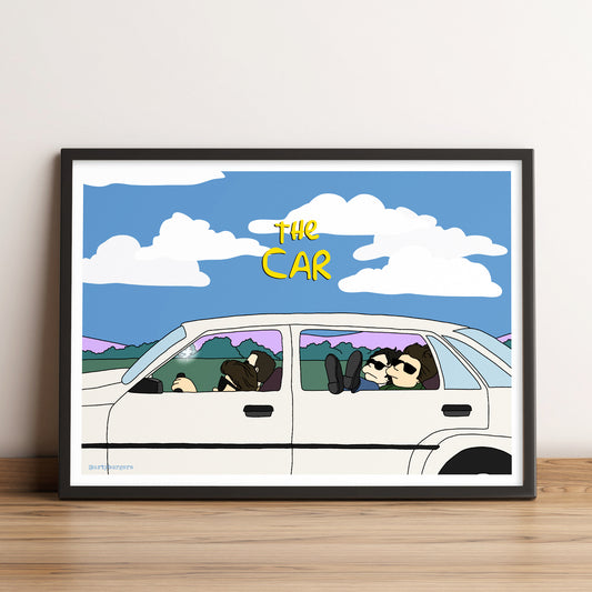 The Car x The Simpsons illustrated music art print