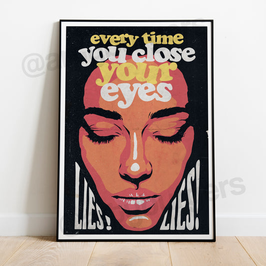 Every Time You Close Your Eyes illustrated music art print