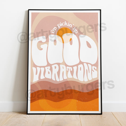 Good Vibrations illustrated music art print