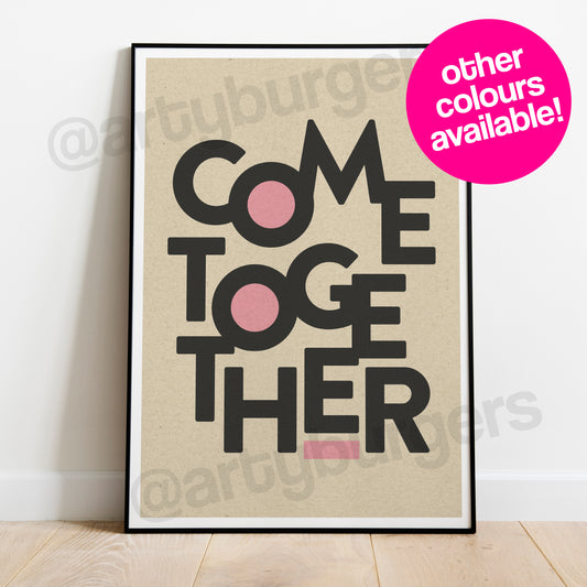 Come Together typographic music art print