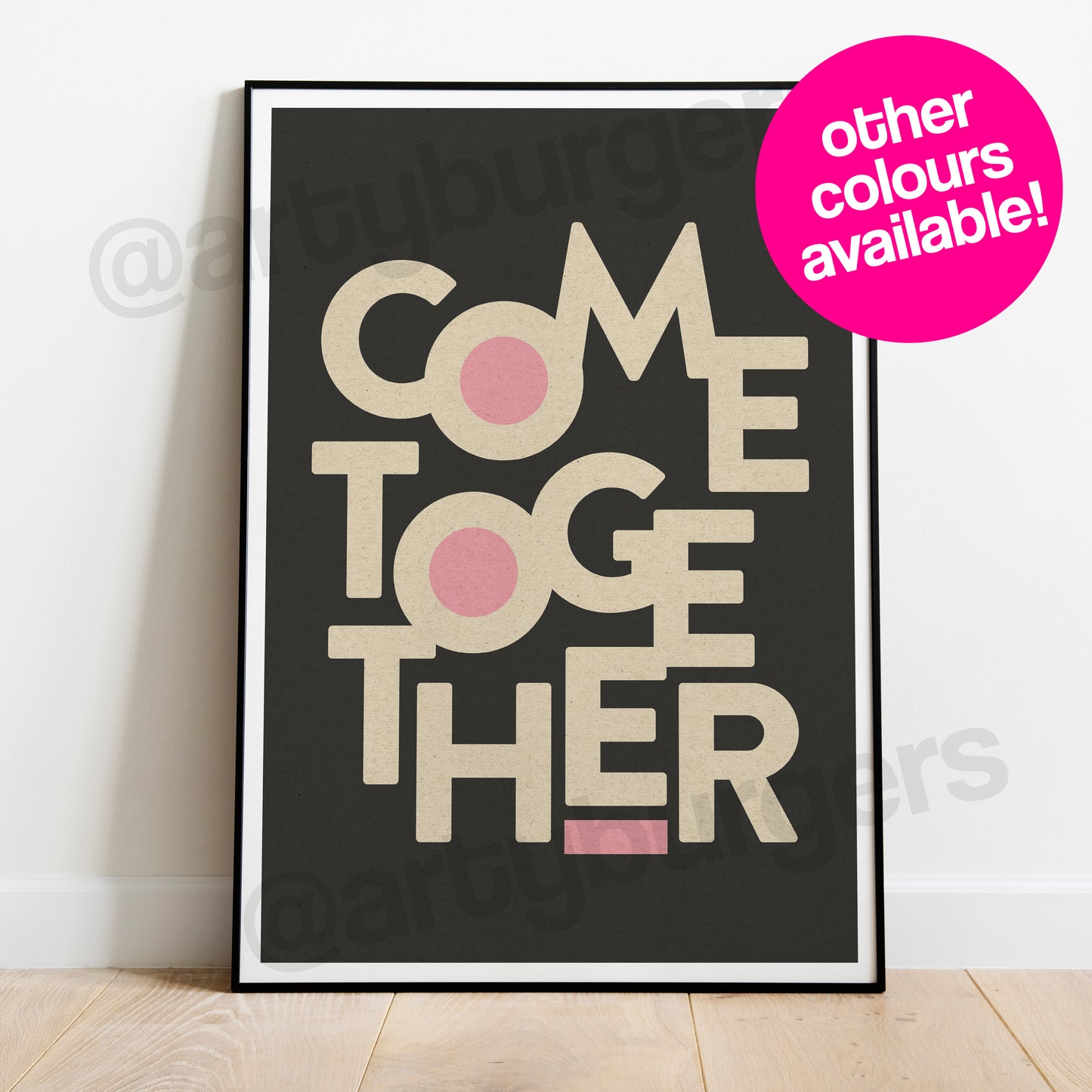 Come Together typographic music art print