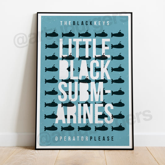 Little Black Submarines illustrated music art print