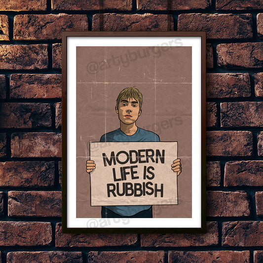 Modern Life is Rubbish illustrated music art print