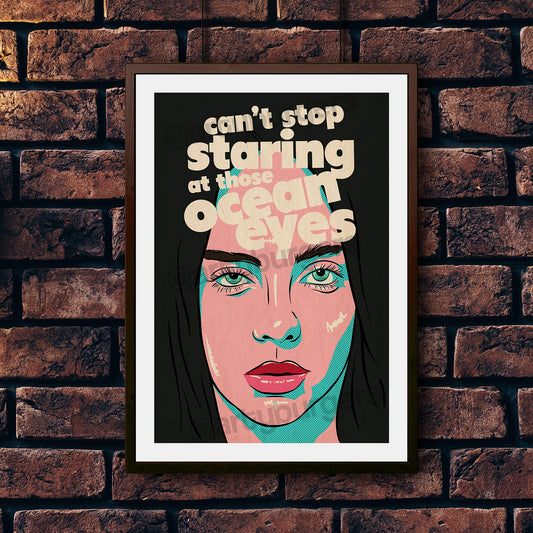 Ocean Eyes illustrated music art print