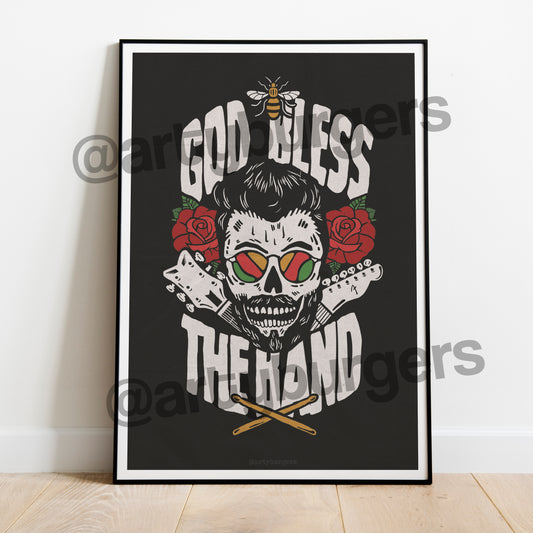 God Bless the Band music art print