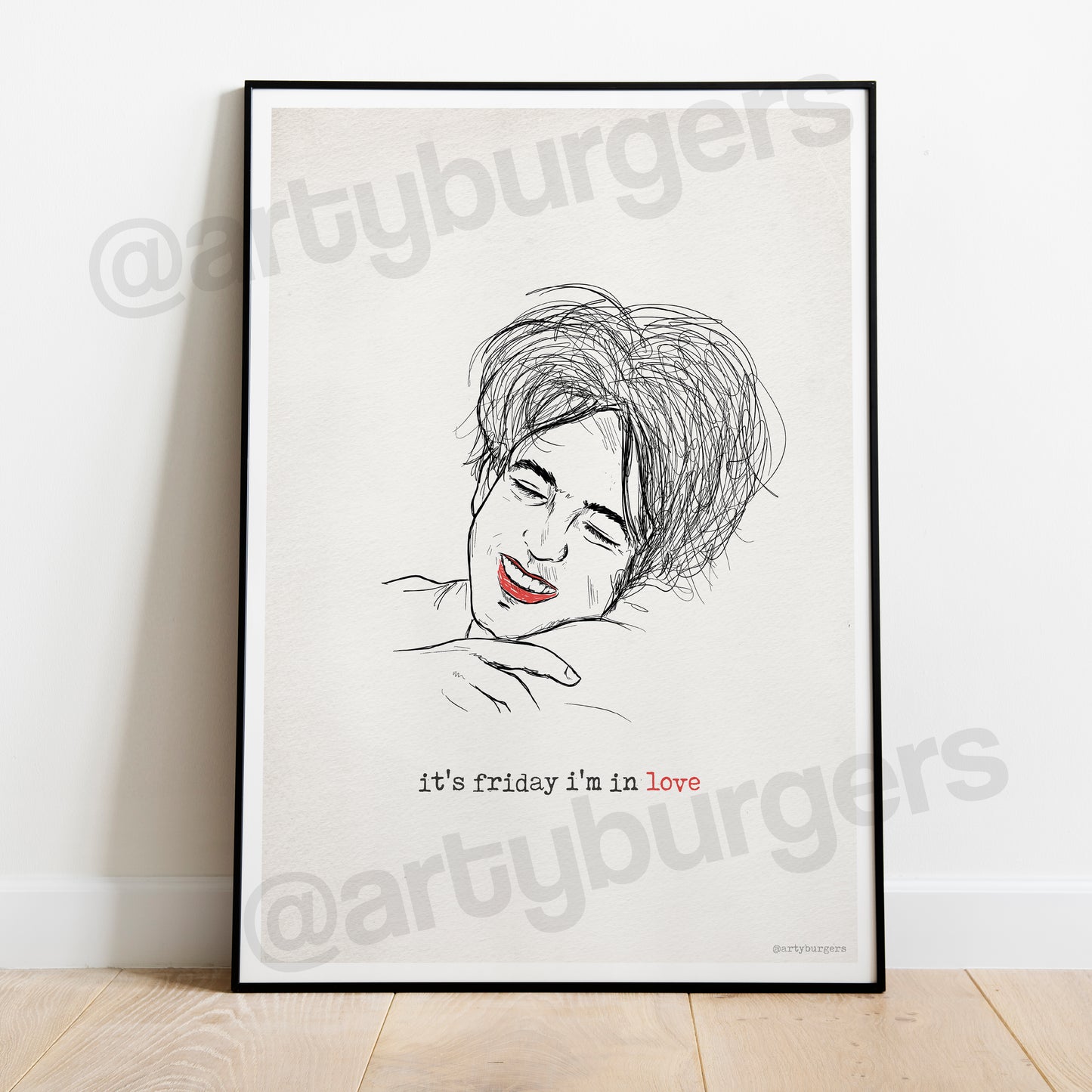 SET OF 4 Friday I'm in Love illustrated music art prints