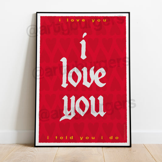 I Love You music art print