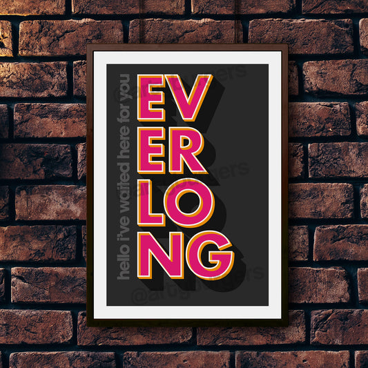 Everlong typographic music art print