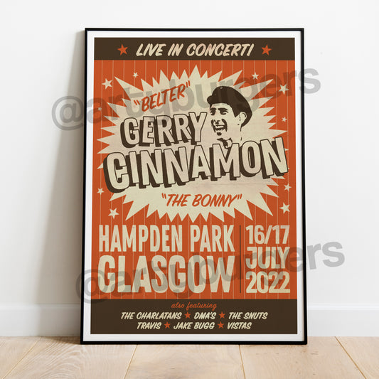 Gerry Cinnamon @ Hampden Park 2022 music art print