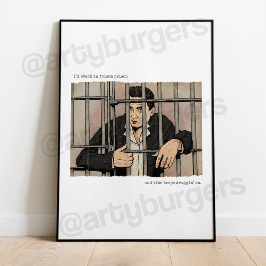 Folsom Prison Blues music art print