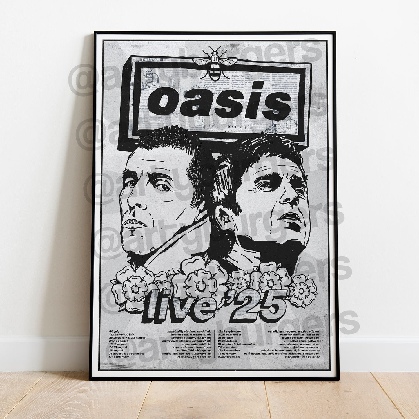 Oasis Live '25 unofficial concert poster