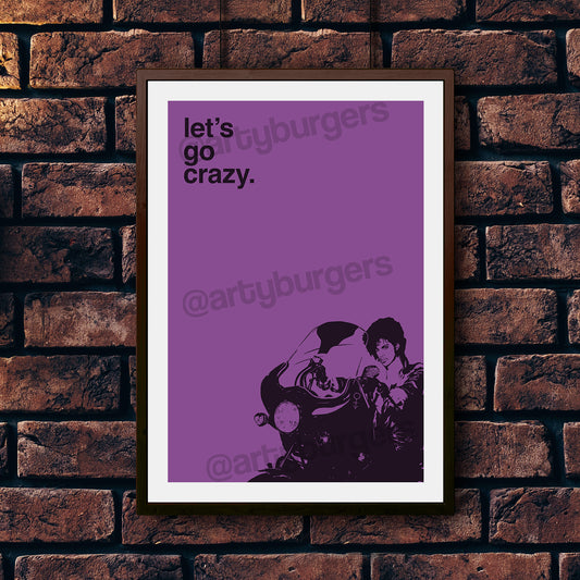 Let's Go Crazy music art print