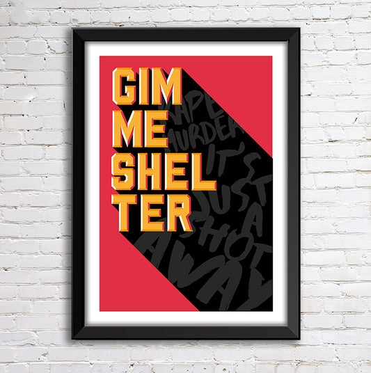 Gimme Shelter music art print