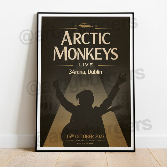 Arctic Monkeys @ DUBLIN 3ARENA 2023 unofficial tour poster