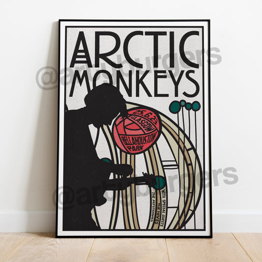 Arctic Monkeys @ GLASGOW BELLAHOUSTON PARK 2023 unofficial tour poster