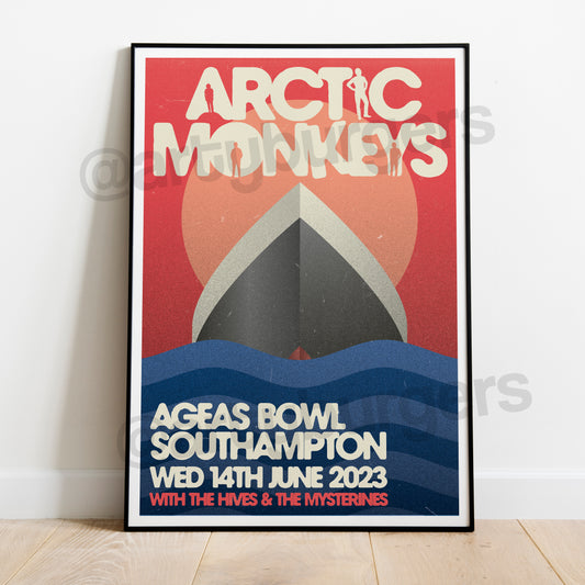 Arctic Monkeys @ SOUTHAMPTON AGEAS BOWL 2023 unofficial tour poster