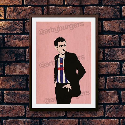 Alex Turner x Sheffield Wednesday retro illustrated art print