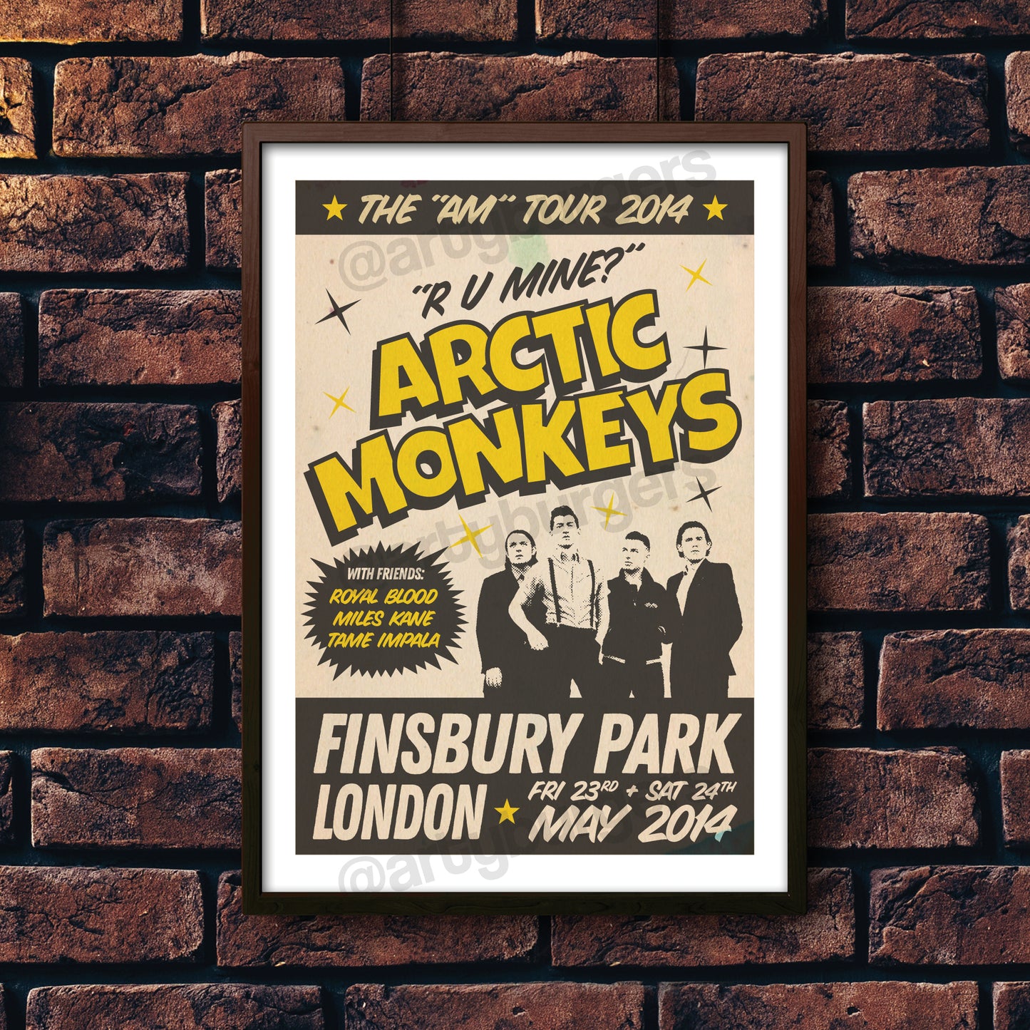 Arctic Monkeys @ FINSBURY PARK 2014 unofficial concert poster