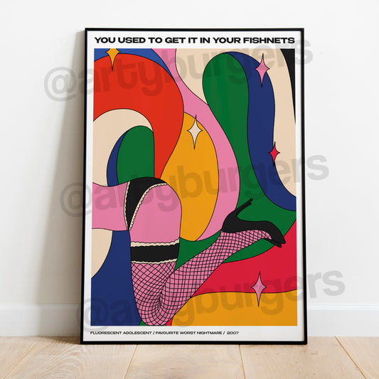 Used to Get it in Your Fishnets illustrated music art print