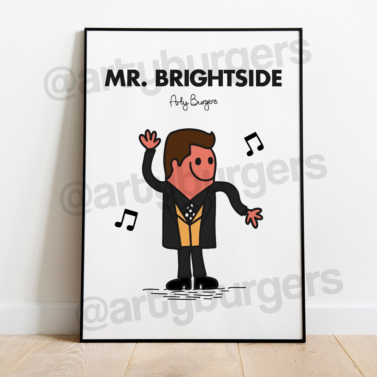 Mr Men Mr Brightside music art print