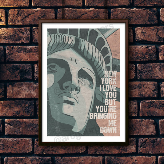 New York I Love You music art print
