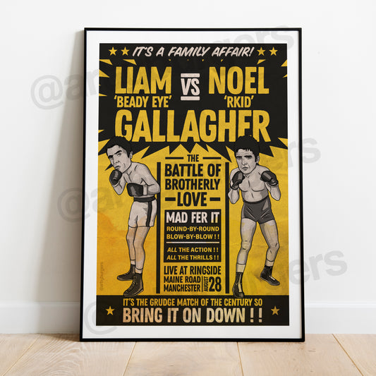 Gallaghers Boxing illustrated music art print