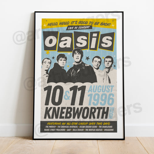 Oasis @ Knebworth 1996 unofficial concert poster