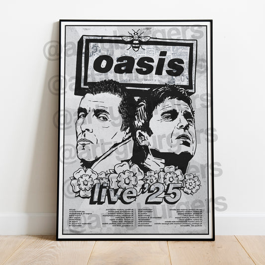 Oasis Live '25 unofficial concert poster