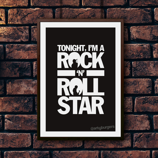 Rock 'n' Roll Star typographic music art print