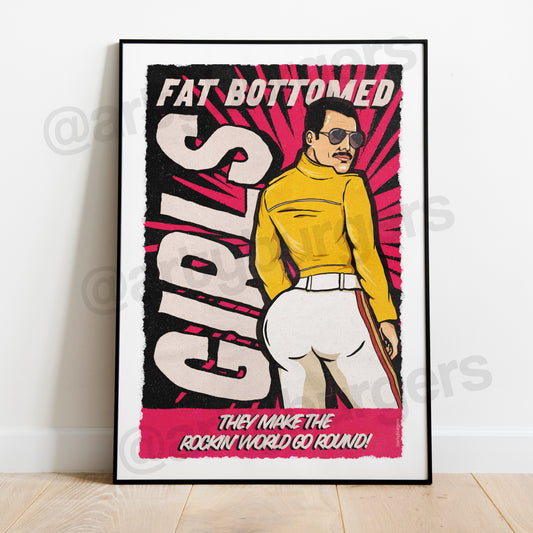 Fat Bottomed Girls music art print