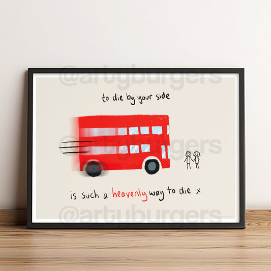 Double Decker Bus music art print