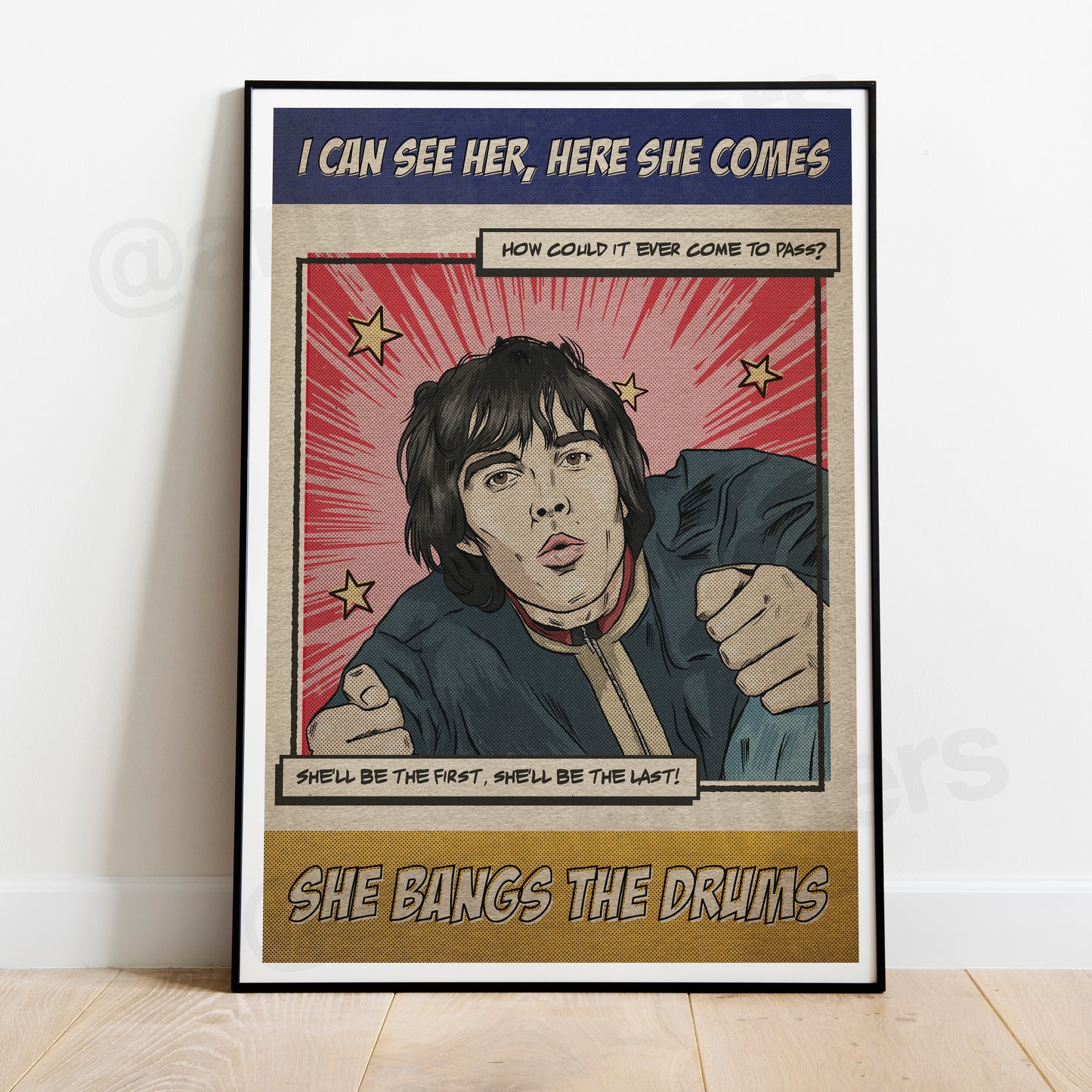 She Bangs the Drums Comic music art print