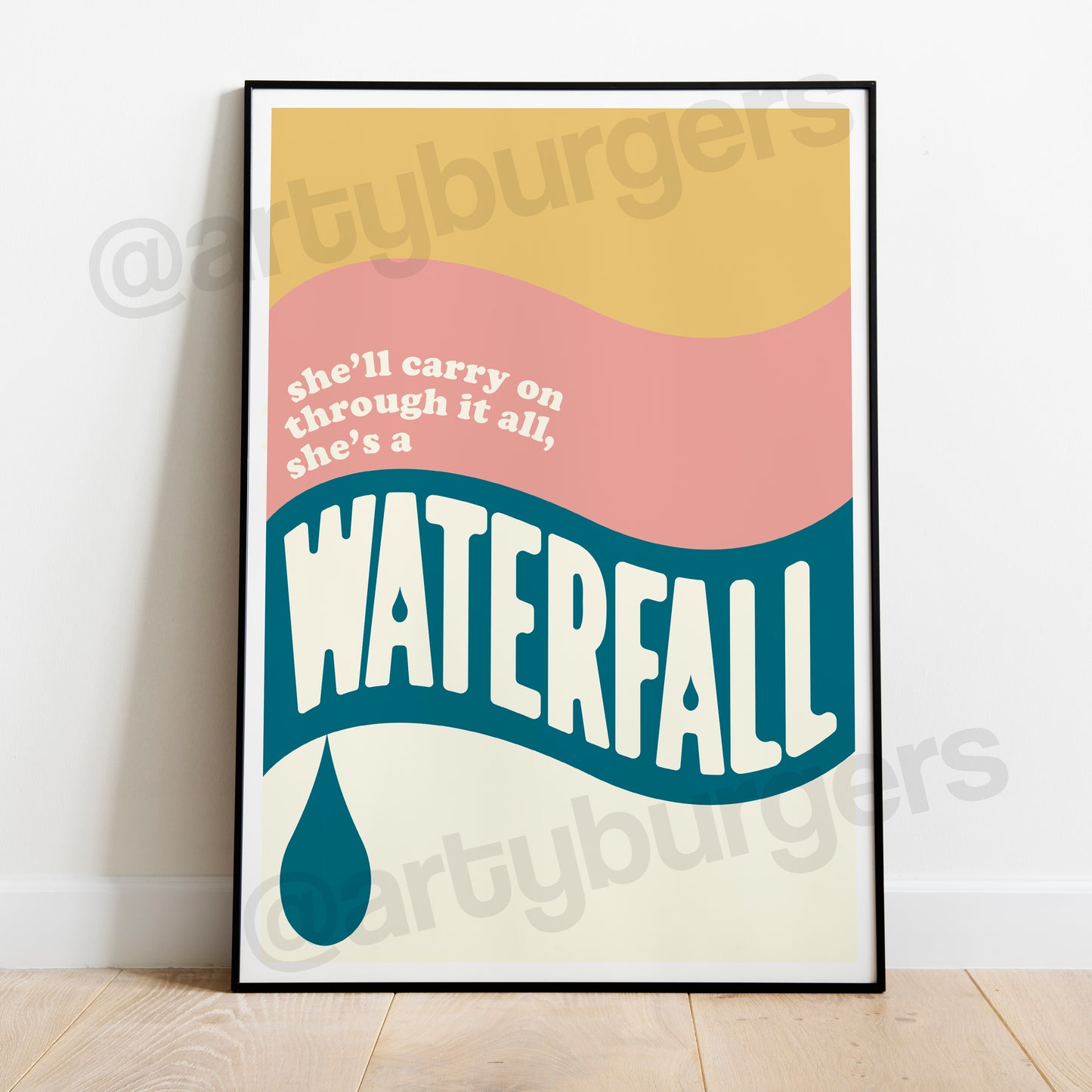 Waterfall music art print